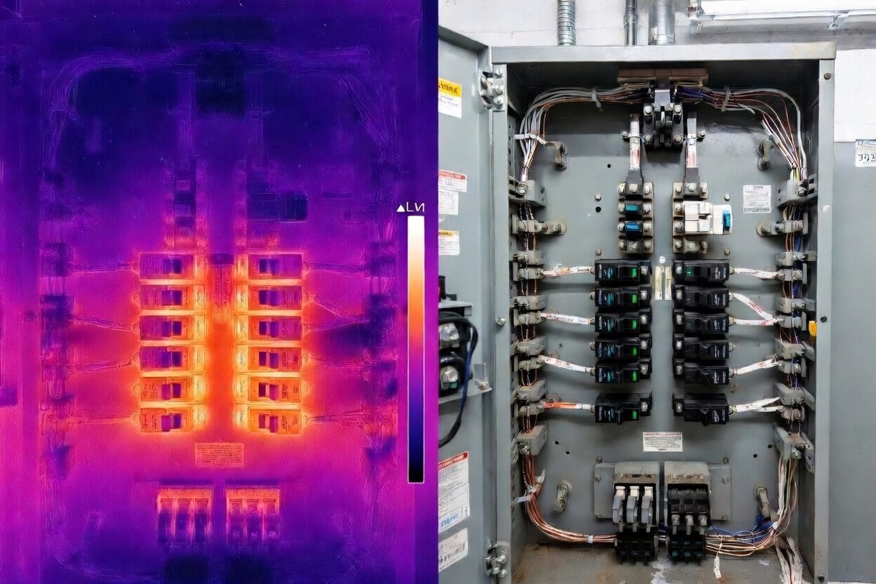 Thermal imaging capture showing building envelope analysis